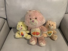 1983 Vintage Care Bears Lot 3 13" Love-A Lot, 6" Birthday and Friendship Bears