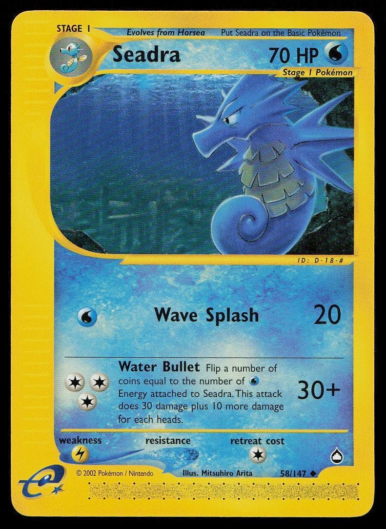 Seadra 58/147 Uncommon Aquapolis Pokemon