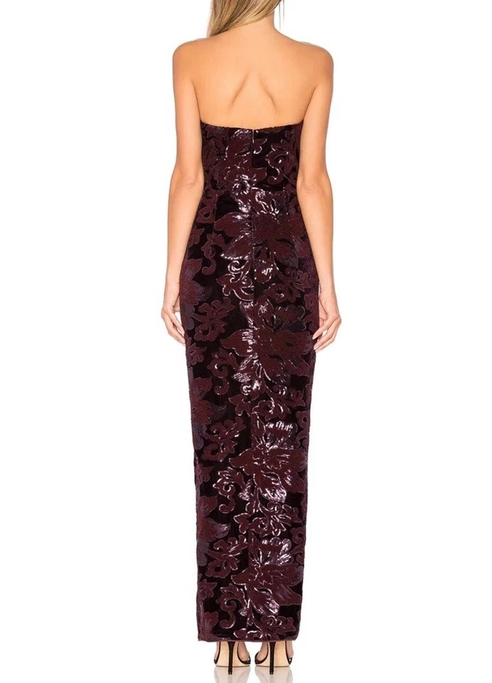 Michael Costello 女式 XS 杰克亮片紫色花卉旋转礼服 — 第 2/4 张图片