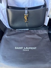  SAINT LAURENT Le 5 A 7 Black Leather Shoulde...