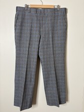 Vintage Tailors Bench Pants Mens 38 Houndstooth Flat Front Wool