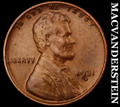 1931-D Lincoln Wheat Cent - Semi Key- Extra Fine Better Date No Reserve #J4255
