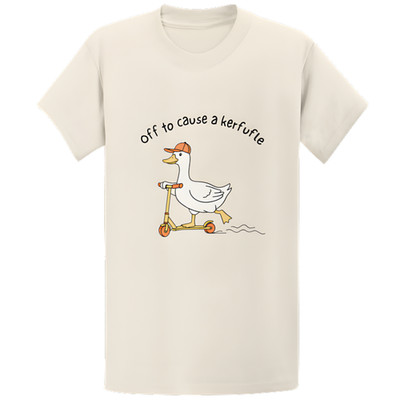 Gildan 5000 Off To Cause A Kerfuffle Goose T-Shirt - Funny Scooter Meme Gift Tee
