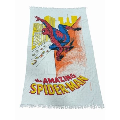 Vintage 1978 Cannon Beach Bath Towel Marvel The Amazing Spiderman Cotton USA
