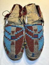 Northern Cheyenne/Arapaho Moccasins With Painted Parfleche Soles
