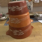 Pyrex Autumn Harvest Wheat Casserole Dishes #473-B #474-B #475-B
