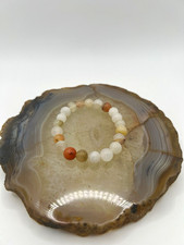 Multicolor Agate Stone Beaded Stretch Bracele...