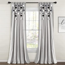 Boho Pom Pom Tassel Linen Window Curtain Panel Single Panel , 95" L x 52" W,...