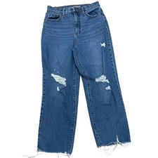 Universal Thread Women's 10/30R Vintage Straight Distressed High Rise Blue Jeans