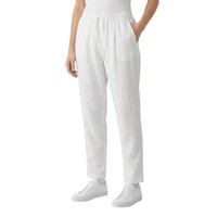 Zara Damen-Stoffhose Aus Leinen In Weiß M
