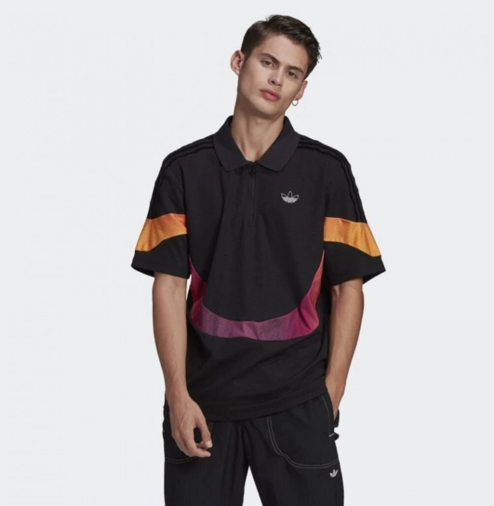 Adidas SPRT Supersport 1 4 Zip Polo Shirt sz S black GN2460 eBay