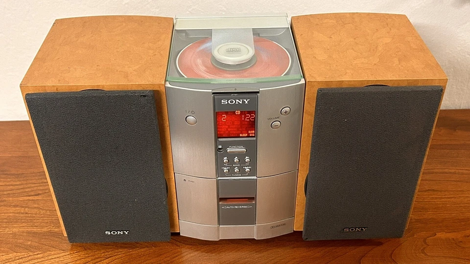 Mini sistema estéreo Sony HCD-ED2 com alto-falantes SS-CEX1 AM/FM/CD/cassete - Imagem 3 de 4