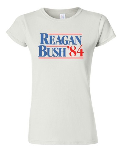 Junior Reagan Bush '84 Election Politic Classic Retro Republican GOP T-Shirt Tee - Picture 2 of 4