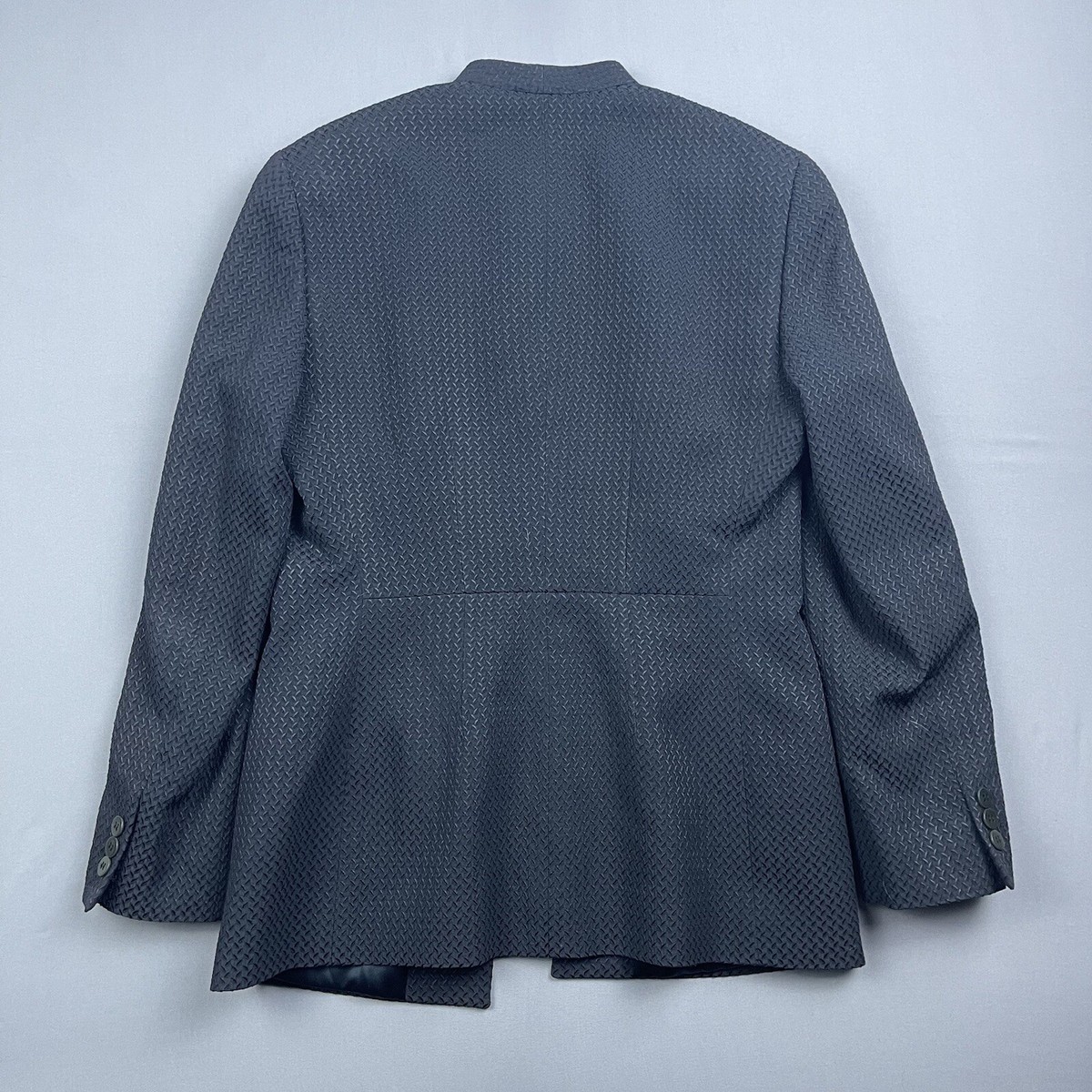 Giorgio Armani Womens 42 Textured Collarless Jacket Blazer Italy 