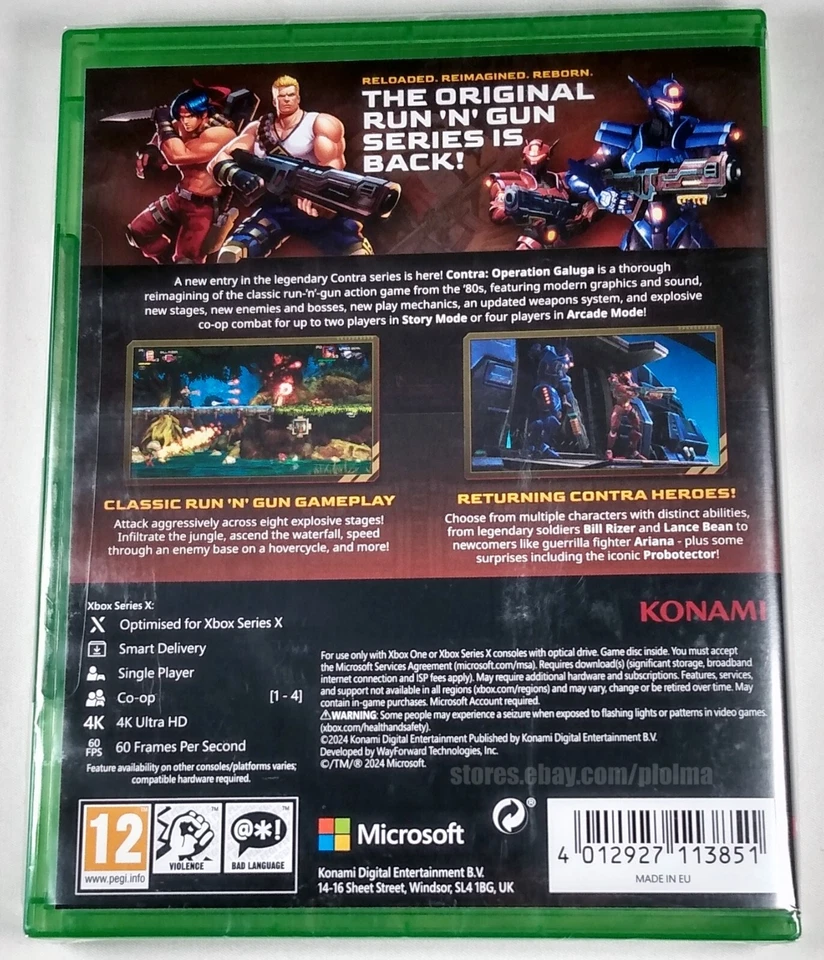 CONTRA: OPERATION GALUGA New XBOX ONE / SERIES X Game EU Release ENGLISH COVER - Image 2 of 4