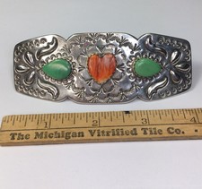 Vintage 41 g 4 Zoll GROßE Sterlingsilber Indianerschmuck Haarspange Clip