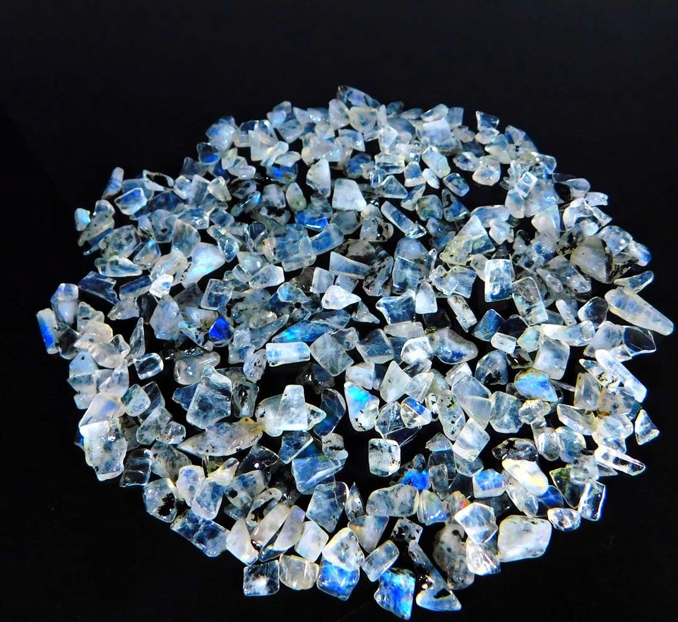 Big Collecton 100% Natural White Blue Moonstone Fact Rough Loose Gemstone - Image 3 of 4
