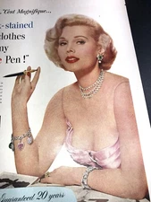 1953  Pin Up Zsa Zsa Gabor Paper-mate Fountain Ink Pen Hollywood Girl Lady