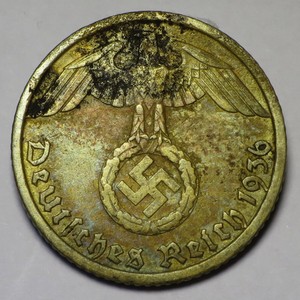 Germany 1936 G 5 Reichspfennig, KM#91, XF Details - Rare Key Date.