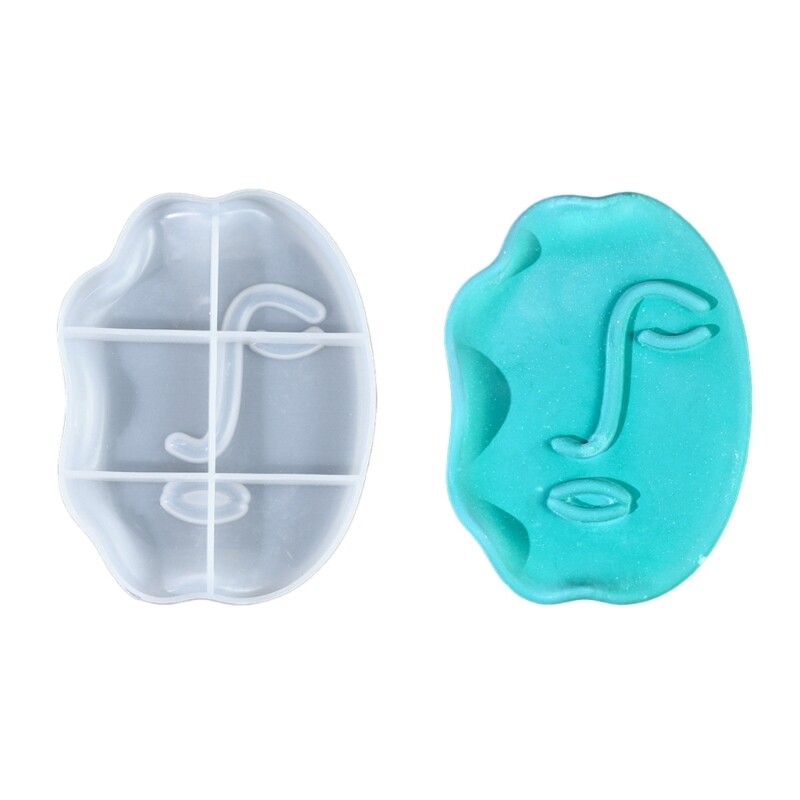 Versatile Twisted Face Silicone Mold for DIY Trays and Plates