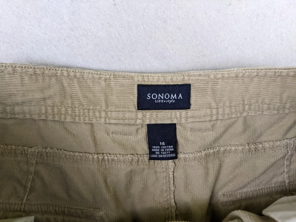 Mini lápiz falda para mujer Sonoma talla 14 beige pana Foto 3 de 4