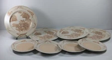 Georges Briard Chinese Village Set of 4 SALAD PLATES & 4 SAUCERS