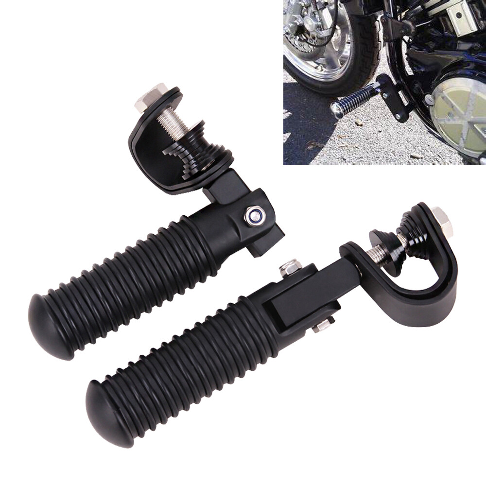Universal Motorcycle U-Clamp Foot Pegs For 1" To 1-1/4" Engine Crash Bars 2 thumbnail image