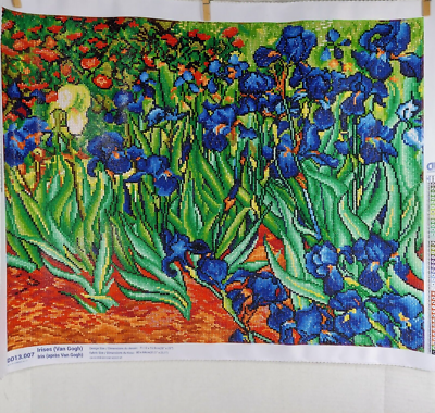 Completed Artwork Mosaic Painting Diamond Dotz IRISES Van Gogh XL