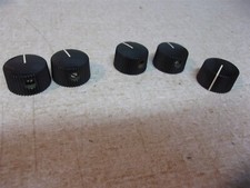 NEW Fender Style Black Barrel Amp Knob 1/4" Black, Lot of 5  FREE SHIPPING 