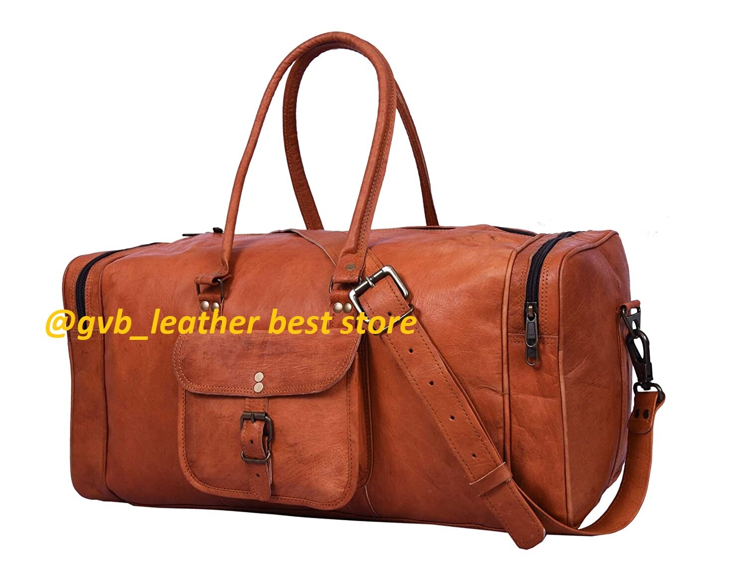 Nuevo Hombre Vintage Cuero Genuino Cabra Viaje Equipaje Lona Gym Bolsa Montaña