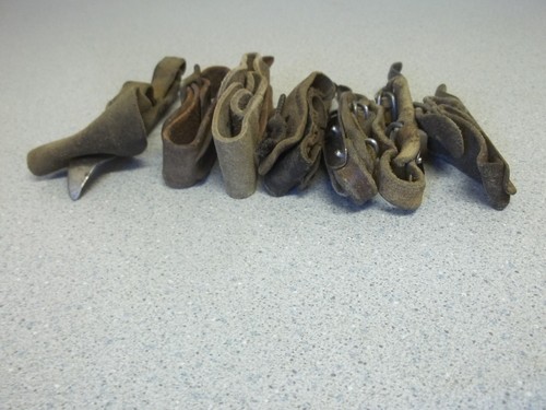 Antico mais huskers shucker gancio in metallo con cinghie in pelle misura palmo dito - Foto 11 di 11