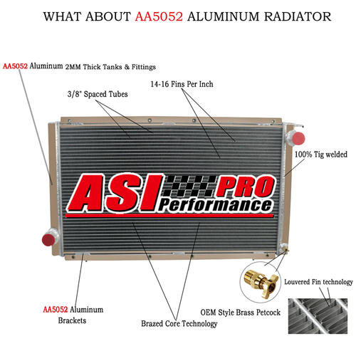 1992-1999 3 ROW AA5052 Aluminum Radiator For Subaru Impreza WRX GC8 STI ...