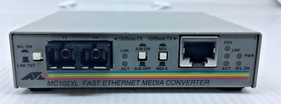 Allied Telesyn AT-MC102XL Fast Ethernet Media Converter W/ AC Adapter