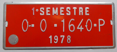 Nummernschild aus Spanien in weiß/rot Händlerschild von 1978.Groß/Selten. S-7528