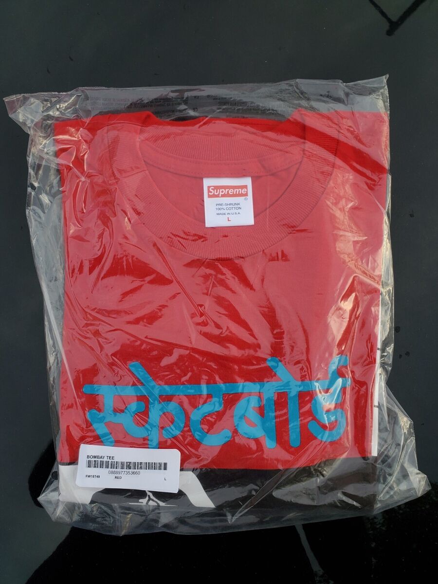Supreme Bombay Tee in Red Large FW18 Deadstock/ indian hindi Supreme Bombay Tee in Red Large FW18 Deadstock/ indian hindi