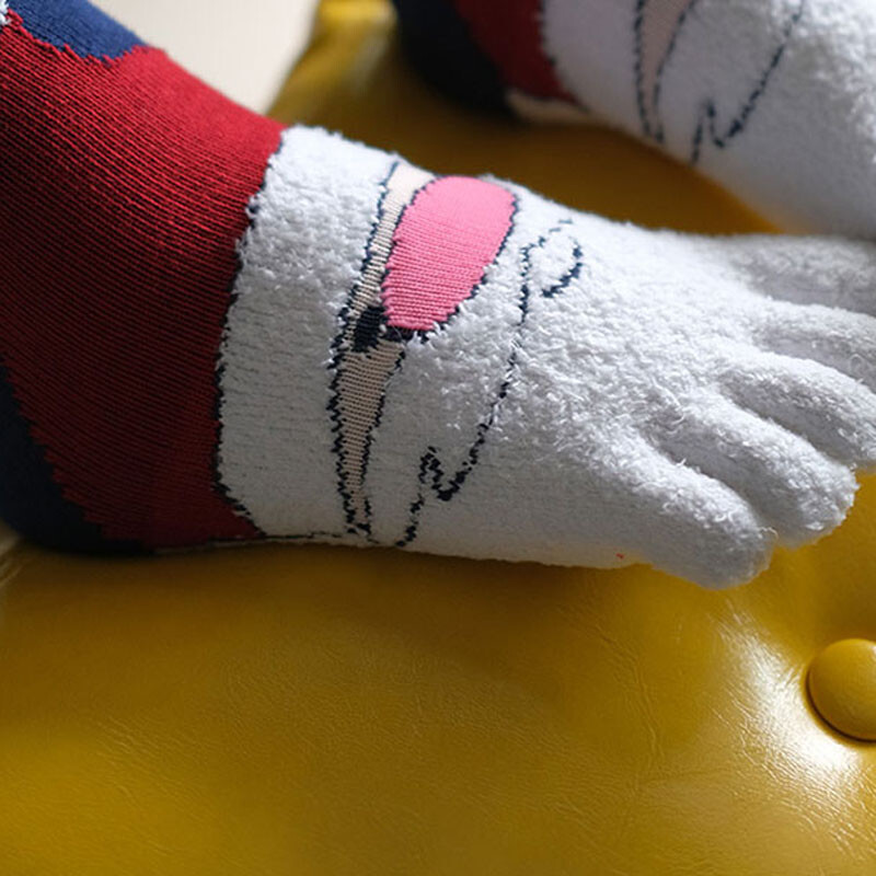 2 Pairs Five Finger Socks Cotton Blend Toe Socks Warm