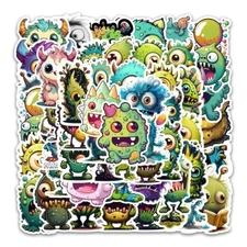 50 Pack of Cool Monster Stickers for Laptop/Water Bottle/Phone Case/iPad/Kindle