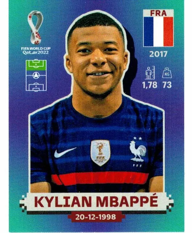 FIGURINHA COPA FIFA 2022 FRANCE KYLIAN MBAPPÉ Nº FRA 19