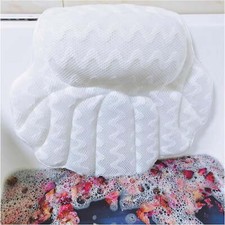 Bath Pillow Non-Slip Spa Bathtub Pillow Headrest with 6 Suction Cups Tub Cushion