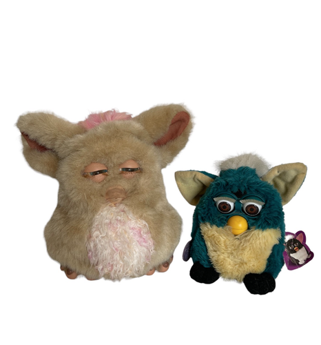 Lot of 2 Vtg Furbys/ RARE 1999 Teal Dragon Furby/2005 Emoto Tronic Biege Furby | eBay