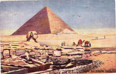 Sphinx and Pyramid Cairo Egypt Tuck's #7201 Divided Postcard c1910