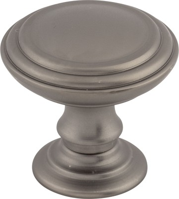 Top Knobs TK321AG Reeded 1 1/2'' Diameter Round Knob Ash Gray