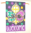New Fleur de Lis Welcome Banner Purple Green Gold Mardi Gras Everyday — photo 5
