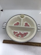 EXCELLO - Vtg CHILD BABY FOOD DIVIDED WARMING DISH LITTLE BO PEEP  HER SHEEP