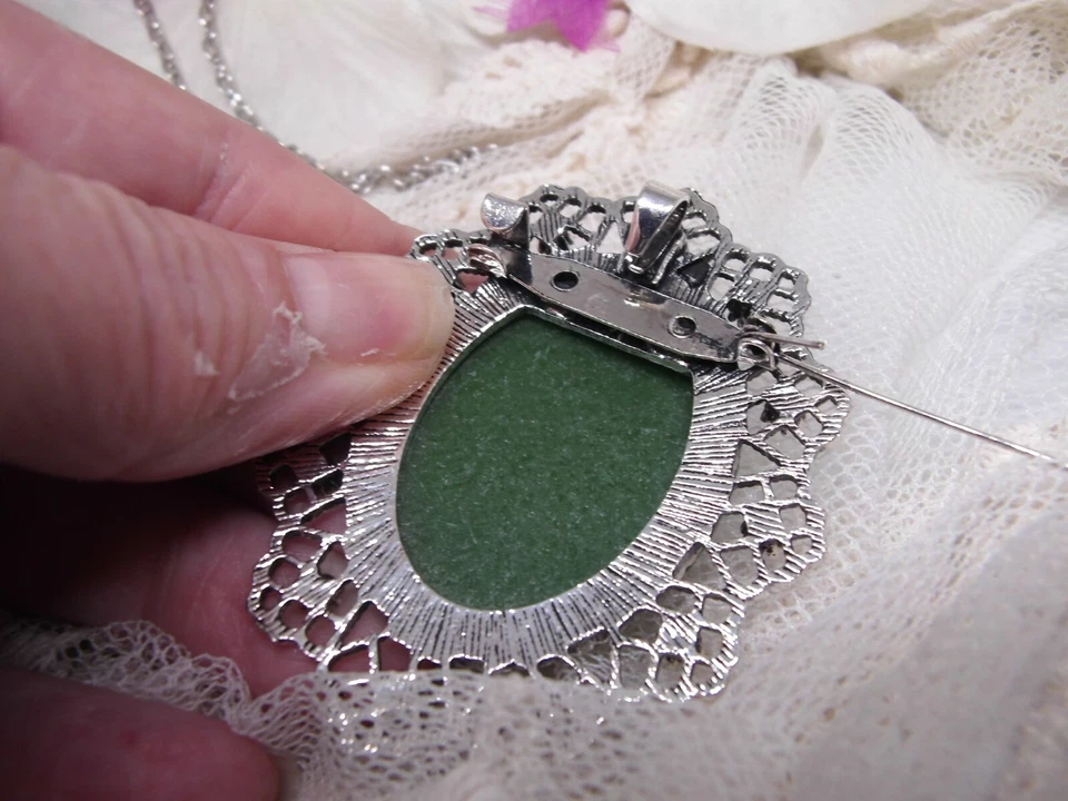 绿色贝壳 MERMAID 沙滩毛巾胸针吊坠项链 CAMEO 船帽别针  — 第 4/4 张图片