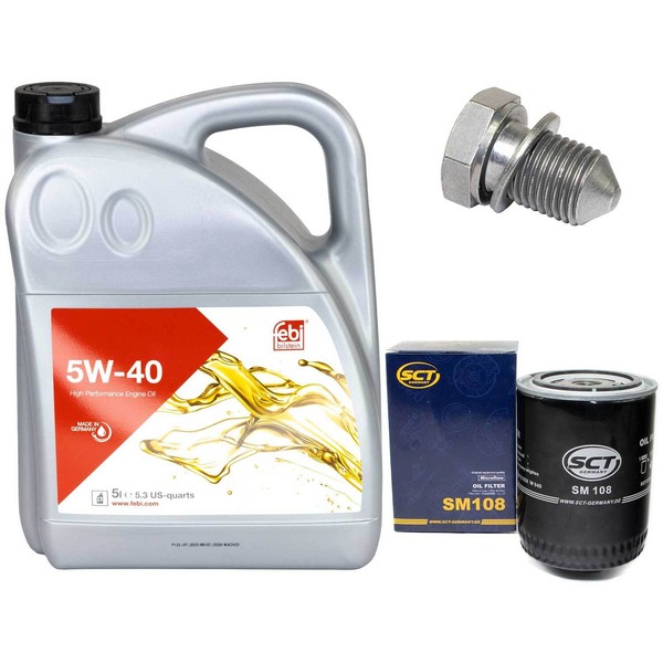 MotoröL Set 5W-40 5 Liter + ÖLfilter + Schraube FüR Audi Seat Exeo VW Passat 1.8-image