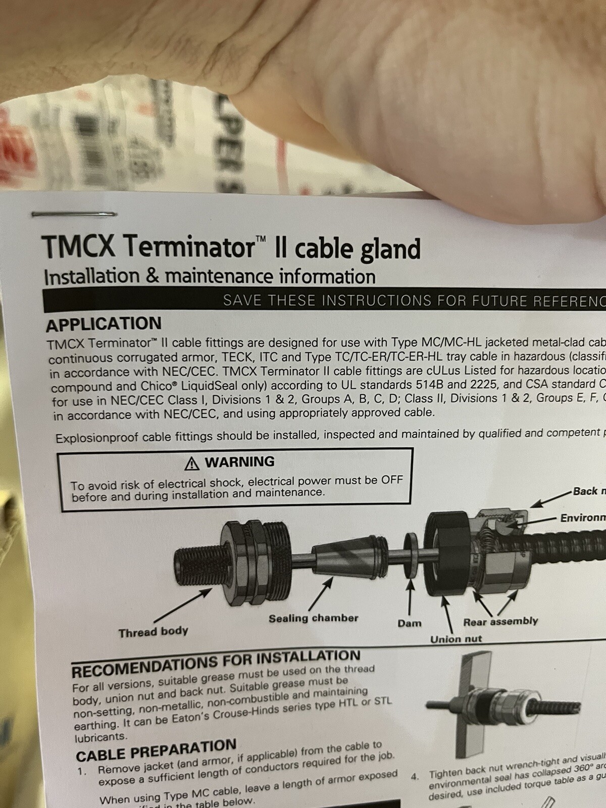 EATON TMCX 050 1 Cable Gland 1/2” (lot Of 2) eBay