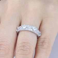 Stack-able Sterling Silver Eternity Wedding Band CZ Engagement Ring 3-14 SR5130