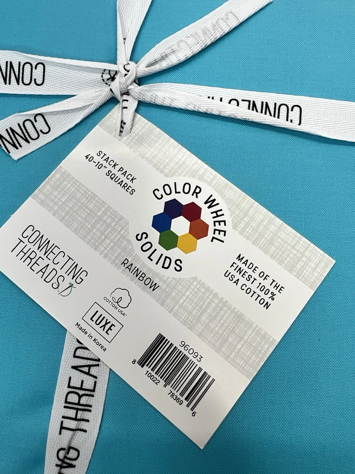 Color Wheel 40 pcs 10 inch Precut Fabric Squares Quilting Connecting Threads - Image 2 of 3