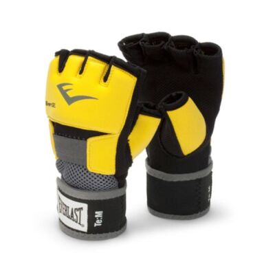 Used Everlast EverGel Hand Wraps - Black/Yellow - XLarge